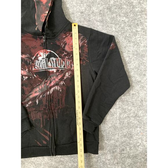 Halloween Horror Night Universal Studios hoodie zip up zombie mask black bloody - Picture 5 of 12